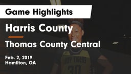 Harris County  vs Thomas County Central  Game Highlights - Feb. 2, 2019