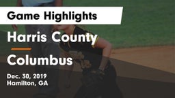 Harris County  vs Columbus  Game Highlights - Dec. 30, 2019