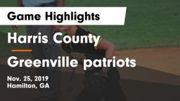 Harris County  vs Greenville patriots Game Highlights - Nov. 25, 2019