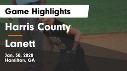 Harris County  vs Lanett  Game Highlights - Jan. 30, 2020