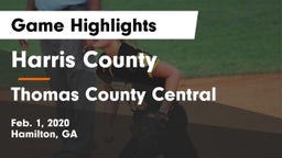 Harris County  vs Thomas County Central  Game Highlights - Feb. 1, 2020