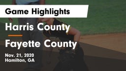 Harris County  vs Fayette County  Game Highlights - Nov. 21, 2020