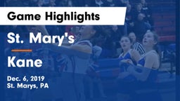 St. Mary's  vs Kane  Game Highlights - Dec. 6, 2019
