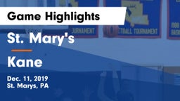 St. Mary's  vs Kane  Game Highlights - Dec. 11, 2019