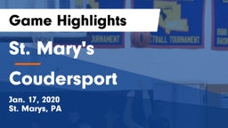 St. Mary's  vs Coudersport  Game Highlights - Jan. 17, 2020