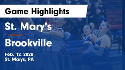 St. Mary's  vs Brookville  Game Highlights - Feb. 12, 2020