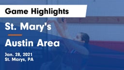 St. Mary's  vs Austin Area  Game Highlights - Jan. 28, 2021