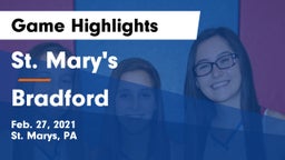 St. Mary's  vs Bradford  Game Highlights - Feb. 27, 2021