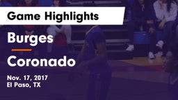 Burges  vs Coronado  Game Highlights - Nov. 17, 2017