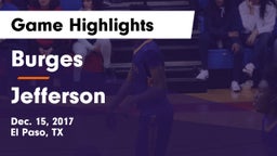 Burges  vs Jefferson  Game Highlights - Dec. 15, 2017