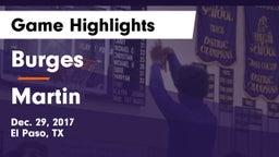 Burges  vs Martin  Game Highlights - Dec. 29, 2017