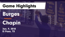 Burges  vs Chapin  Game Highlights - Jan. 9, 2018