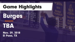 Burges  vs TBA Game Highlights - Nov. 29, 2018
