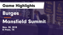 Burges  vs Mansfield Summit  Game Highlights - Nov. 30, 2018