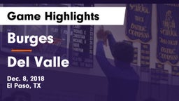 Burges  vs Del Valle  Game Highlights - Dec. 8, 2018