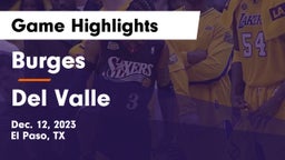 Burges  vs Del Valle  Game Highlights - Dec. 12, 2023