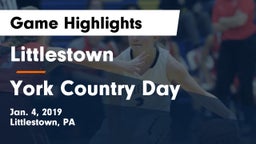 Littlestown  vs York Country Day Game Highlights - Jan. 4, 2019