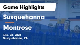 Susquehanna  vs Montrose  Game Highlights - Jan. 28, 2020