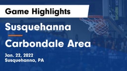 Susquehanna  vs Carbondale Area  Game Highlights - Jan. 22, 2022