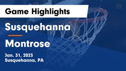 Susquehanna  vs Montrose  Game Highlights - Jan. 31, 2023