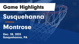 Susquehanna  vs Montrose  Game Highlights - Dec. 28, 2023