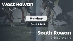 Matchup: West Rowan High vs. South Rowan  2016