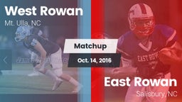 Matchup: West Rowan High vs. East Rowan  2016