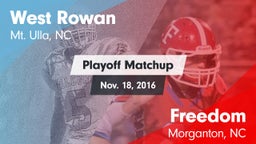 Matchup: West Rowan High vs. Freedom  2016