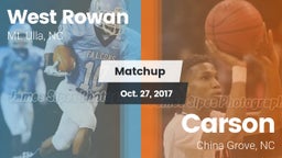 Matchup: West Rowan High vs. Carson  2017