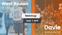 Matchup: West Rowan High vs. Davie  2018