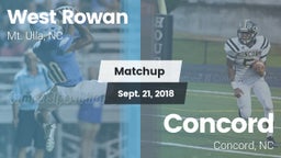 Matchup: West Rowan High vs. Concord  2018
