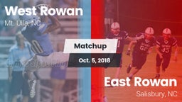 Matchup: West Rowan High vs. East Rowan  2018