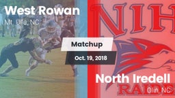 Matchup: West Rowan High vs. North Iredell  2018