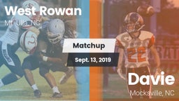 Matchup: West Rowan High vs. Davie  2019