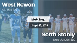 Matchup: West Rowan High vs. North Stanly  2019
