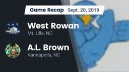 Recap: West Rowan  vs. A.L. Brown  2019