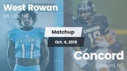 Matchup: West Rowan High vs. Concord  2019