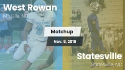 Matchup: West Rowan High vs. Statesville  2019