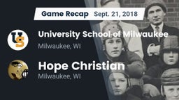 Recap: University School of Milwaukee vs. Hope Christian  2018