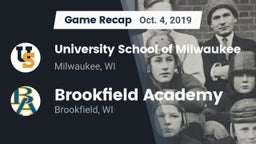 Recap: University School of Milwaukee vs. Brookfield Academy  2019