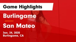 Burlingame  vs San Mateo  Game Highlights - Jan. 24, 2020