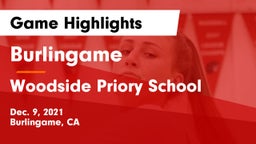 Burlingame  vs Woodside Priory School Game Highlights - Dec. 9, 2021