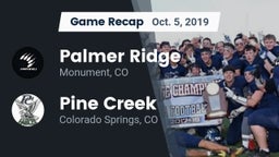 Recap: Palmer Ridge  vs. Pine Creek  2019