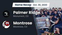 Recap: Palmer Ridge  vs. Montrose  2020