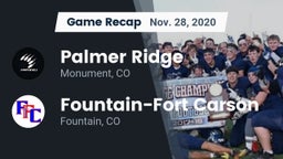 Recap: Palmer Ridge  vs. Fountain-Fort Carson  2020