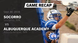 Recap: Socorro  vs. Albuquerque Academy  2016