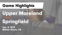 Upper Moreland  vs Springfield Game Highlights - Jan. 8, 2019