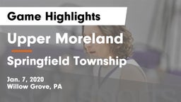 Upper Moreland  vs Springfield Township  Game Highlights - Jan. 7, 2020