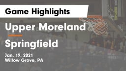 Upper Moreland  vs Springfield Game Highlights - Jan. 19, 2021