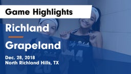 Richland  vs Grapeland  Game Highlights - Dec. 28, 2018